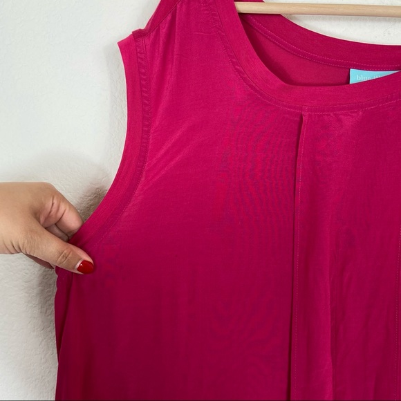 New BLUE ILLUSION Women's X Large 'Lipstick' Top Tunic Tank Fuchsia Pleats - Picture 5 of 7